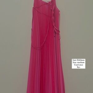 Sam Edelman Pink Pleated Maxi Dress for Wedding Guest